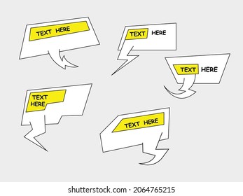 bubble box design for conversational text on comics or children's story books