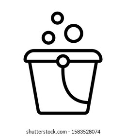 Bubble Bucket Design, Home Cleaning Service Sign Vector, janitor cleaning supplies Icon Design