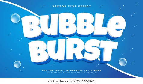 Bubble Burst 3d editable text effect Template suitable for Bubble Style theme