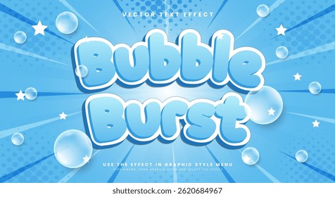 Bubble Burst 3d editable vector text effect Template suitable for sweet food product