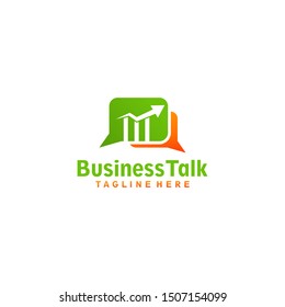 Bubble business talk logo design template. Business Consult chat illustration