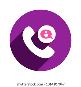 Bubble call chat communication contact phone speech telephone user icon. Vector illustration