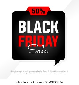 Bubble Callout Banner sale black friday red black color