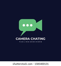 Bubble Camera Chat Icon Illustration Vector Template. Suitable for Creative Industry, Multimedia, entertainment, Educations, Shop, and any related business