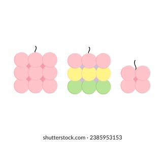 bubble candle, decorative candle set. Vector Illustration for printing, backgrounds and packaging. Image can be used for greeting cards, posters, stickers and textile. Isolated on white background.