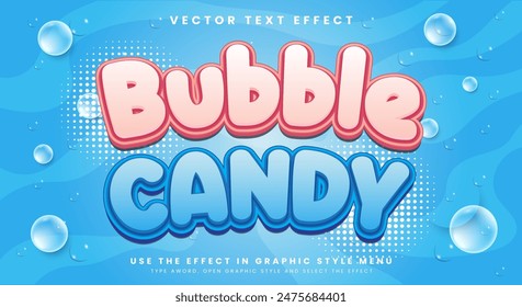 Bubble Candy 3d editable text effect Template suitable for food products