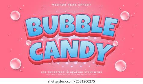 Bubble Candy 3d editable text effect Template suitable for Tasty food products