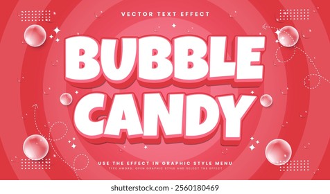 Bubble Candy 3d editable text effect Template suitable for Bubble theme
