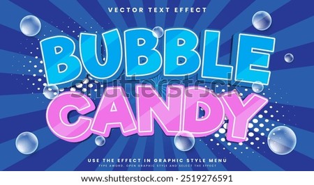 Bubble Candy 3d editable text effect Template suitable for Sweet food products