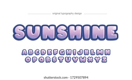 Bubble Cartoon Comics Purple Typografy Artistic Font Design