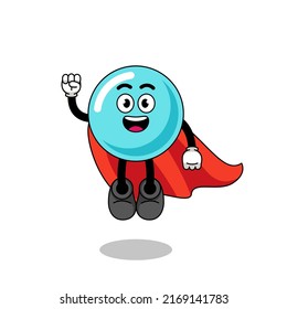 bubble cartoon with flying superhero , character design
