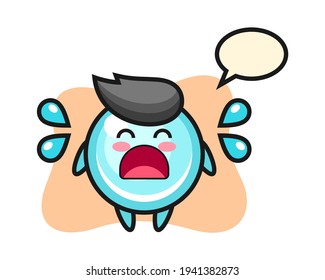 Bubble cartoon illustration with crying gesture