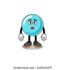 bubble cartoon illustration with sad face , character design