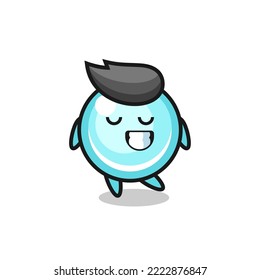 bubble cartoon illustration with a shy expression , cute style design for t shirt, sticker, logo element