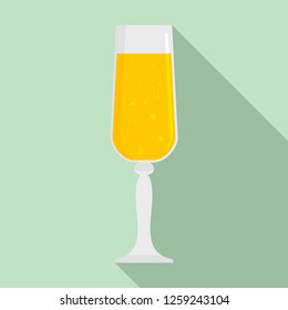 Bubble champagne glass icon. Flat illustration of bubble champagne glass vector icon for web design