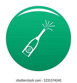 Bubble champagne icon. Simple illustration of bubble champagne vector icon for any design green