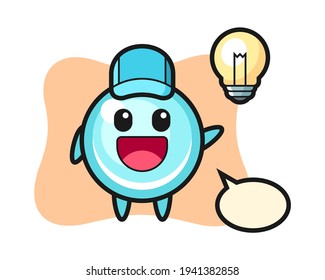 Bubble character cartoon getting the idea