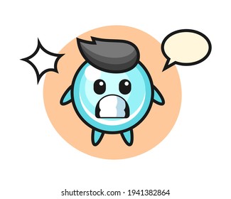 Bubble character cartoon with shocked gesture