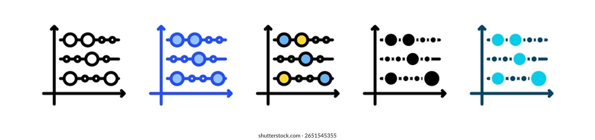 Coleção De Ícones De Gráfico De Bolhas Com Vários Estilos