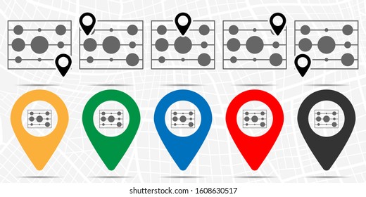 Bubble chart icon in location set. Simple glyph, flat illustration element of charts and diagrams theme icons