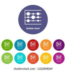 Bubble chart icons color set vector for any web design on white background