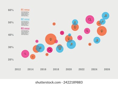 Bubble charts with elements vector diagram infographics for three circle design vector and marketing can be used for workflow layout and web design.