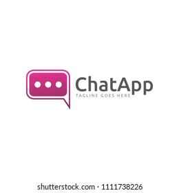 bubble chat app communication logo icon vector template