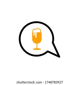 bubble chat beer vector design template illustration
