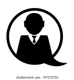 Bubble chat with a businessman icon