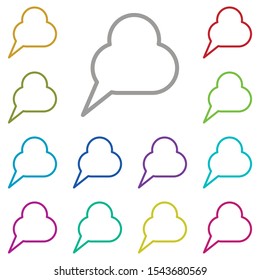 Bubble, chat, cloud multi color icon. Simple thin line, outline vector of chat bubble icons for ui and ux, website or mobile application