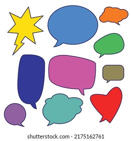bubble chat collection set vector design