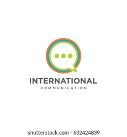 bubble chat communication logo icon vector template