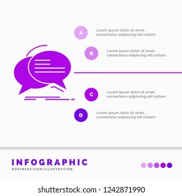 Bubble, chat, communication, speech, talk Infographics Template for Website and Presentation. GLyph Purple icon infographic style vector illustration.