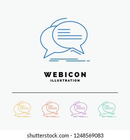 Bubble, chat, communication, speech, talk 5 Color Line Web Icon Template isolated on white. Vector illustration