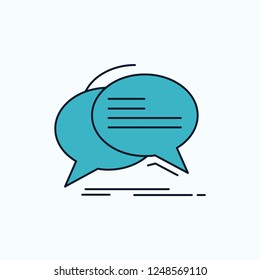 Bubble, chat, communication, speech, talk Flat Icon. green and Yellow sign and symbols for website and Mobile appliation. vector illustration