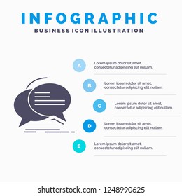 Bubble, chat, communication, speech, talk Infographics Template for Website and Presentation. GLyph Gray icon with Blue infographic style vector illustration.