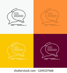 Bubble, chat, communication, speech, talk Icon Over Various Background. Line style design, designed for web and app. Eps 10 vector illustration
