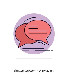 Bubble, chat, communication, speech, talk Flat Color Icon Vector