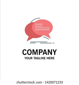 Bubble, chat, communication, speech, talk Flat Color Icon Vector