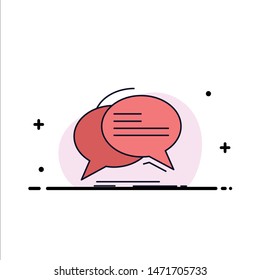 Bubble, chat, communication, speech, talk Flat Color Icon Vector