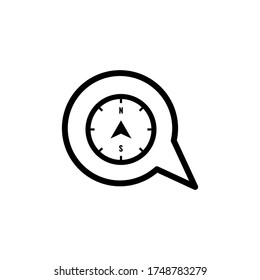 bubble chat compass vector design template illustration