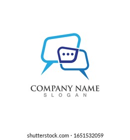 Bubble Chat Concept Logo Design Template Vector