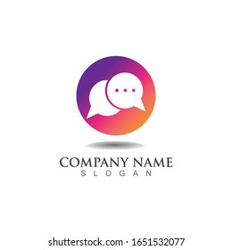 Bubble Chat Concept Logo Design Template Vector