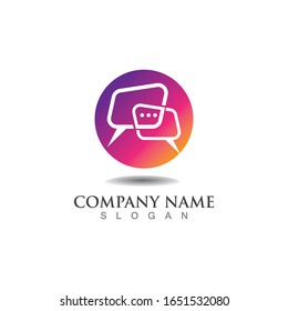 Vector de plantillas de diseño de logotipos de charlas sobre burbujas