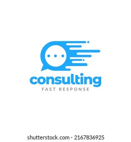 bubble chat consulting talk fast logo logo design vector graphic symbol icon illustration creative idea