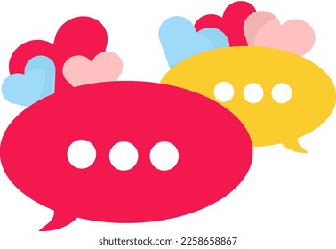 Blasen-Chat-Valentinstag-Illustration