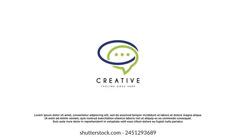 Bubble chat dialog logo design vector illustration.