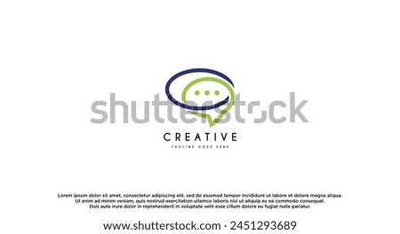 Bubble chat dialog logo design vector illustration.