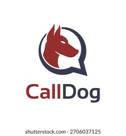 burbuja chat perro logo ilustración CallDog