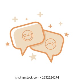 Bubble chat emoticon single icon flat design 